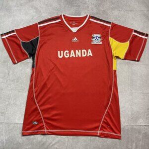 Adidas Uganda Jersey Men's M Red National Team Soccer Football Jersey Kit G34